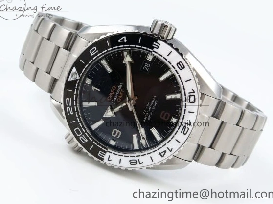 0105 Planet Ocean 600M ‘Tai Chi’ GMT 43.5mm VSF 1:1 Best Edition Black White Ceramic Bezel and Dial on SS Bracelet A8906 Super Clone Durable 7732